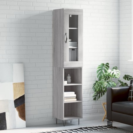 vidaXL Highboard Grau Sonoma 34,5x34x180 cm Holzwerkstoff