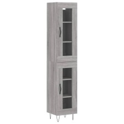 vidaXL Highboard Grau Sonoma 34,5x34x180 cm Holzwerkstoff
