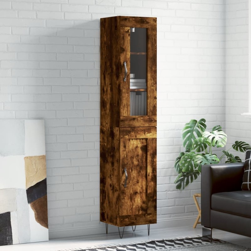 vidaXL Highboard Räuchereiche 34,5x34x180 cm Holzwerkstoff vidaXL Highboard Räuchereiche 34,5x34x180 cm Holzwerkstoff