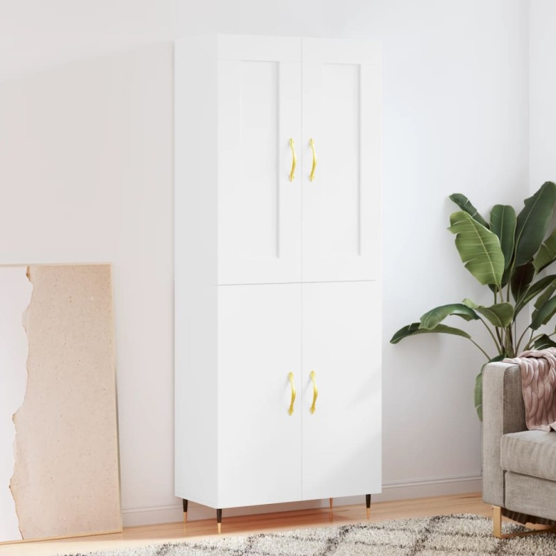 vidaXL Highboard Hochglanz-Weiß 69,5x34x180 cm Holzwerkstoff vidaXL Highboard Hochglanz-Weiß 69,5x34x180 cm Holzwerkstoff