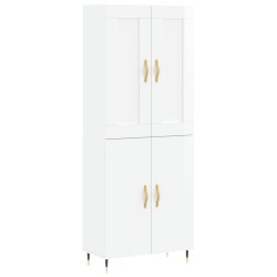 vidaXL Highboard Hochglanz-Weiß 69,5x34x180 cm Holzwerkstoff