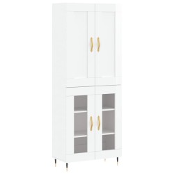 vidaXL Highboard Hochglanz-Weiß 69,5x34x180 cm Holzwerkstoff