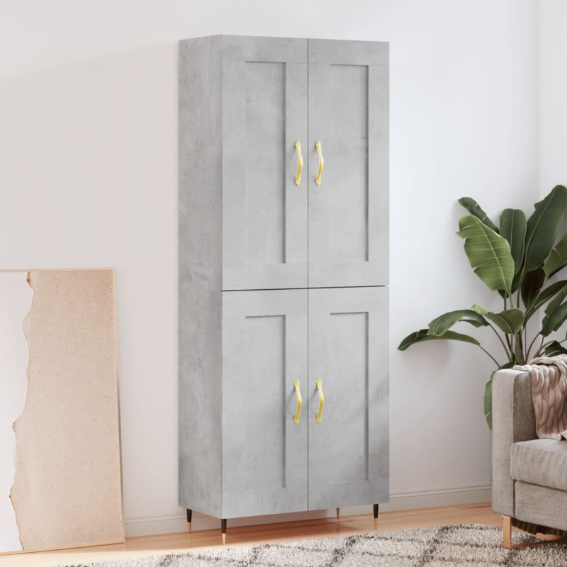 vidaXL Highboard Betongrau 69,5x34x180 cm Holzwerkstoff vidaXL Highboard Betongrau 69,5x34x180 cm Holzwerkstoff