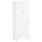 vidaXL Highboard Hochglanz-Weiß 69,5x34x180 cm Holzwerkstoff vidaXL Highboard Hochglanz-Weiß 69,5x34x180 cm Holzwerkstoff