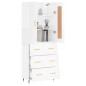 vidaXL Highboard Hochglanz-Weiß 69,5x34x180 cm Holzwerkstoff vidaXL Highboard Hochglanz-Weiß 69,5x34x180 cm Holzwerkstoff