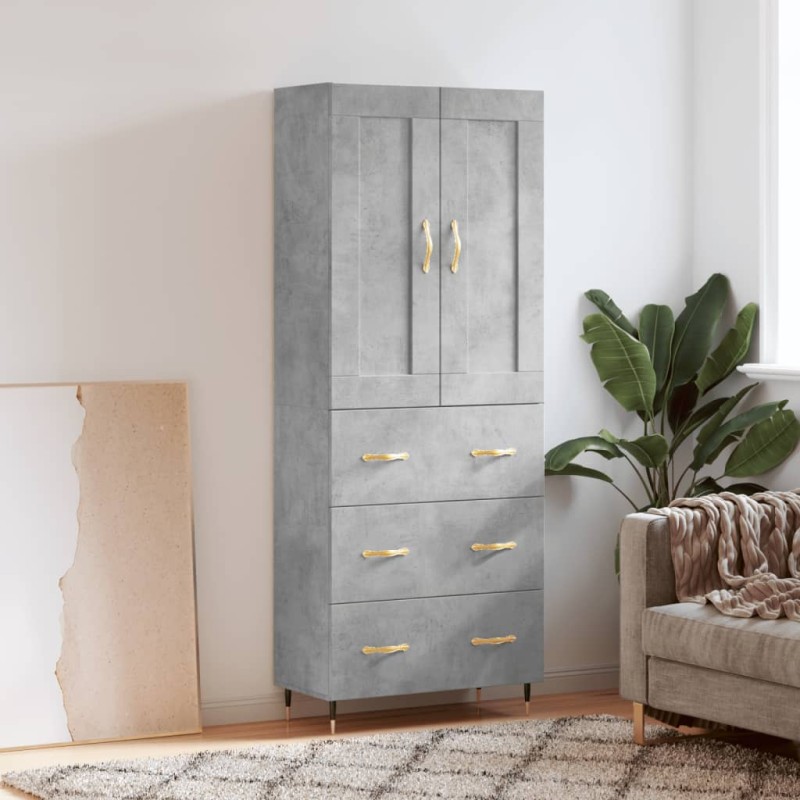 vidaXL Highboard Betongrau 69,5x34x180 cm Holzwerkstoff vidaXL Highboard Betongrau 69,5x34x180 cm Holzwerkstoff
