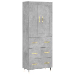 vidaXL Highboard Betongrau 69,5x34x180 cm Holzwerkstoff