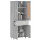 vidaXL Highboard Grau Sonoma 69,5x34x180 cm Holzwerkstoff vidaXL Highboard Grau Sonoma 69,5x34x180 cm Holzwerkstoff