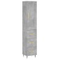 vidaXL Highboard Betongrau 34,5x34x180 cm Holzwerkstoff vidaXL Highboard Betongrau 34,5x34x180 cm Holzwerkstoff