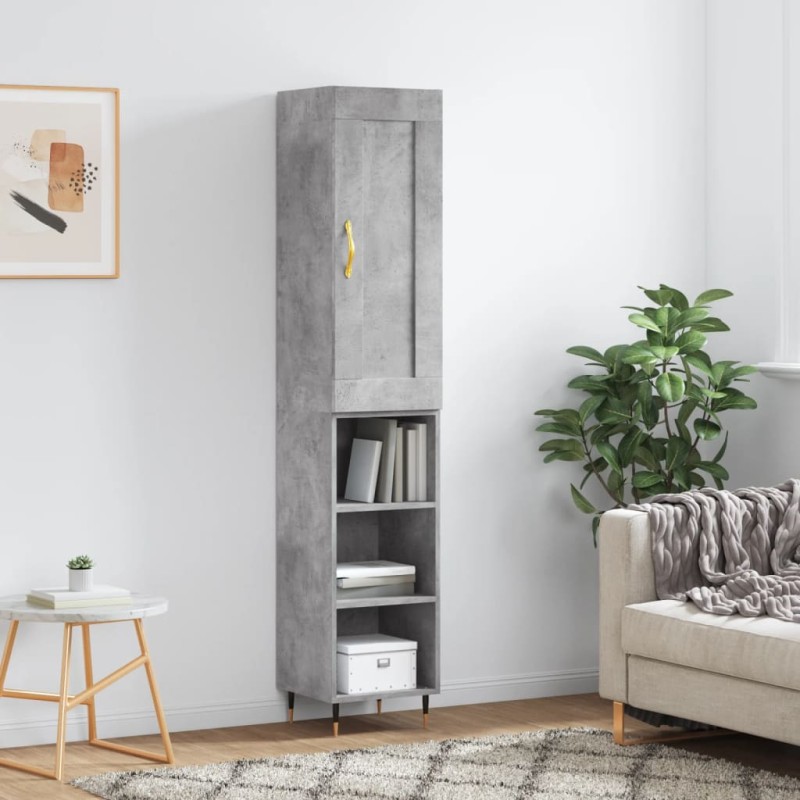 vidaXL Highboard Betongrau 34,5x34x180 cm Holzwerkstoff vidaXL Highboard Betongrau 34,5x34x180 cm Holzwerkstoff