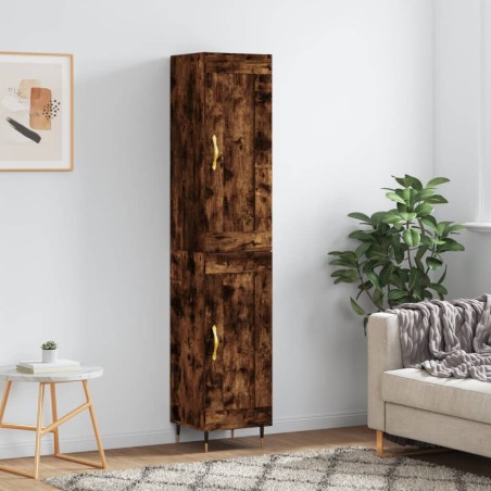 vidaXL Highboard Räuchereiche 34,5x34x180 cm Holzwerkstoff