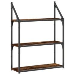 vidaXL Wandregal 3 Fächer Räuchereiche 60x21x78,5 cm Holzwerkstoff