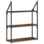 vidaXL Wandregal 3 Fächer Räuchereiche 60x21x78,5 cm Holzwerkstoff vidaXL Wandregal 3 Fächer Räuchereiche 60x21x78,5 cm Holzwerkstoff