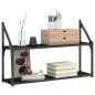 vidaXL Wandregal 2 Fächer Schwarz 80x21x51 cm Holzwerkstoff vidaXL Wandregal 2 Fächer Schwarz 80x21x51 cm Holzwerkstoff
