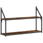vidaXL Wandregal 2 Fächer Räuchereiche 80x21x51 cm Holzwerkstoff vidaXL Wandregal 2 Fächer Räuchereiche 80x21x51 cm Holzwerkstoff