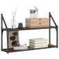 vidaXL Wandregal 2 Fächer Räuchereiche 80x21x51 cm Holzwerkstoff vidaXL Wandregal 2 Fächer Räuchereiche 80x21x51 cm Holzwerkstoff
