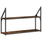vidaXL Wandregal 2 Fächer Räuchereiche 80x21x51 cm Holzwerkstoff vidaXL Wandregal 2 Fächer Räuchereiche 80x21x51 cm Holzwerkstoff
