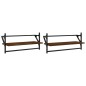 vidaXL Wandregale mit Stangen 2 Stk. Braun Eichen-Optik 65x25x30 cm vidaXL Wandregale mit Stangen 2 Stk. Braun Eichen-Optik 65x25x30 cm