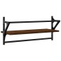 vidaXL Wandregale mit Stangen 2 Stk. Braun Eichen-Optik 65x25x30 cm vidaXL Wandregale mit Stangen 2 Stk. Braun Eichen-Optik 65x25x30 cm