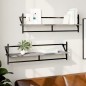 vidaXL Wandregale mit Stangen 2 Stk. Grau Sonoma 100x25x30 cm vidaXL Wandregale mit Stangen 2 Stk. Grau Sonoma 100x25x30 cm