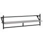 vidaXL Wandregale mit Stangen 2 Stk. Grau Sonoma 100x25x30 cm vidaXL Wandregale mit Stangen 2 Stk. Grau Sonoma 100x25x30 cm