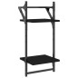 vidaXL Wandregale mit 2 Ablagen & Stangen 2 Stk. Schwarz 30x25x65 cm vidaXL Wandregale mit 2 Ablagen & Stangen 2 Stk. Schwarz 30x25x65 cm