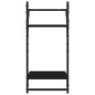 vidaXL Wandregale mit 2 Ablagen & Stangen 2 Stk. Schwarz 30x25x65 cm vidaXL Wandregale mit 2 Ablagen & Stangen 2 Stk. Schwarz 30x25x65 cm