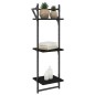 vidaXL Wandregale mit 3 Ablagen & Stangen 2 Stk. Schwarz 30x25x100 cm vidaXL Wandregale mit 3 Ablagen & Stangen 2 Stk. Schwarz 30x25x100 cm