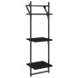 vidaXL Wandregale mit 3 Ablagen & Stangen 2 Stk. Schwarz 30x25x100 cm vidaXL Wandregale mit 3 Ablagen & Stangen 2 Stk. Schwarz 30x25x100 cm
