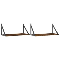 vidaXL Wandregale 2 Stk. Räuchereiche 60x25x25,5 cm Holzwerkstoff