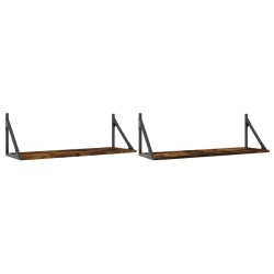 vidaXL Wandregale 2 Stk. Räuchereiche 80x25x25,5 cm Holzwerkstoff