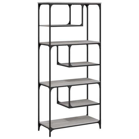 vidaXL Bücherregal Grau Sonoma 81x36x176 cm Holzwerkstoff
