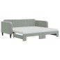 vidaXL Tagesbett Ausziehbar mit Matratzen Hellgrau 90x190 cm Samt vidaXL Tagesbett Ausziehbar mit Matratzen Hellgrau 90x190 cm Samt
