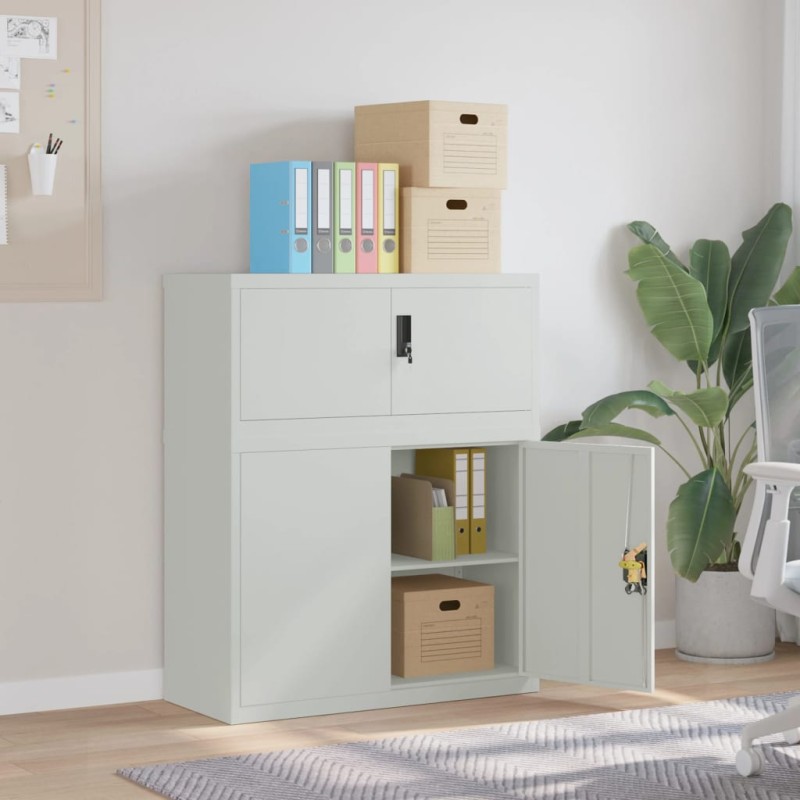 vidaXL Aktenschrank Hellgrau 90x40x110 cm Stahl vidaXL Aktenschrank Hellgrau 90x40x110 cm Stahl
