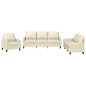 vidaXL 3-tlg. Sofagarnitur mit Kissen Creme Kunstleder vidaXL 3-tlg. Sofagarnitur mit Kissen Creme Kunstleder