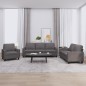 vidaXL 3-tlg. Sofagarnitur mit Kissen Grau Kunstleder vidaXL 3-tlg. Sofagarnitur mit Kissen Grau Kunstleder