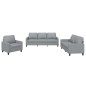 vidaXL 3-tlg. Sofagarnitur mit Kissen Hellgrau Stoff vidaXL 3-tlg. Sofagarnitur mit Kissen Hellgrau Stoff