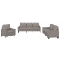 vidaXL 3-tlg. Sofagarnitur mit Kissen Taupe Stoff vidaXL 3-tlg. Sofagarnitur mit Kissen Taupe Stoff