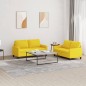 vidaXL 2-tlg. Sofagarnitur mit Kissen Hellgelb Stoff vidaXL 2-tlg. Sofagarnitur mit Kissen Hellgelb Stoff