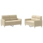 vidaXL 2-tlg. Sofagarnitur mit Kissen Creme Stoff vidaXL 2-tlg. Sofagarnitur mit Kissen Creme Stoff