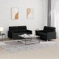 vidaXL 2-tlg. Sofagarnitur mit Kissen Schwarz Stoff vidaXL 2-tlg. Sofagarnitur mit Kissen Schwarz Stoff