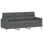 vidaXL 4-tlg. Sofagarnitur mit Kissen Dunkelgrau Stoff vidaXL 4-tlg. Sofagarnitur mit Kissen Dunkelgrau Stoff