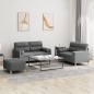 vidaXL 3-tlg. Sofagarnitur mit Kissen Dunkelgrau Stoff vidaXL 3-tlg. Sofagarnitur mit Kissen Dunkelgrau Stoff