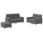 vidaXL 3-tlg. Sofagarnitur mit Kissen Dunkelgrau Stoff vidaXL 3-tlg. Sofagarnitur mit Kissen Dunkelgrau Stoff