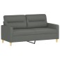 vidaXL 3-tlg. Sofagarnitur mit Kissen Dunkelgrau Stoff vidaXL 3-tlg. Sofagarnitur mit Kissen Dunkelgrau Stoff