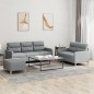 vidaXL 3-tlg. Sofagarnitur mit Kissen Hellgrau Stoff vidaXL 3-tlg. Sofagarnitur mit Kissen Hellgrau Stoff