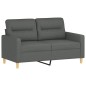 vidaXL 2-tlg. Sofagarnitur mit Kissen Dunkelgrau Stoff vidaXL 2-tlg. Sofagarnitur mit Kissen Dunkelgrau Stoff