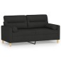 vidaXL 2-Sitzer-Sofa mit Zierkissen Schwarz 140 cm Stoff vidaXL 2-Sitzer-Sofa mit Zierkissen Schwarz 140 cm Stoff