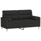 vidaXL 2-Sitzer-Sofa mit Zierkissen Schwarz 140 cm Stoff vidaXL 2-Sitzer-Sofa mit Zierkissen Schwarz 140 cm Stoff