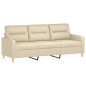 vidaXL 3-Sitzer-Sofa mit Zierkissen Creme 180 cm Stoff vidaXL 3-Sitzer-Sofa mit Zierkissen Creme 180 cm Stoff